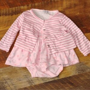 Quiltex 3-6M ruffled dress with cardigan